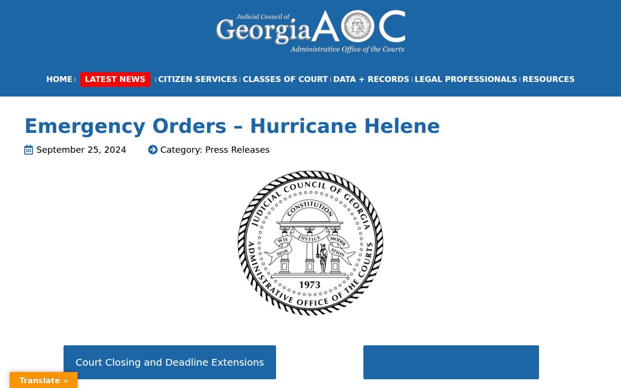 Screven County court dates Georgia emergency order index