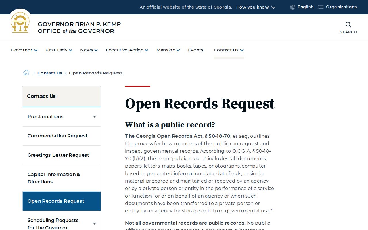 Georgia model form for Screven County court record request planning