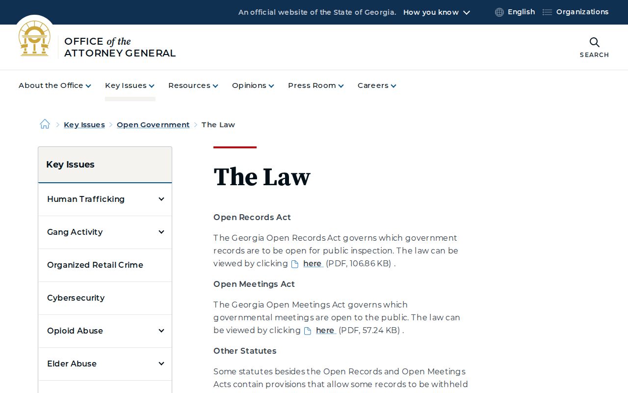 Georgia Open Records Act source for Screven County court records