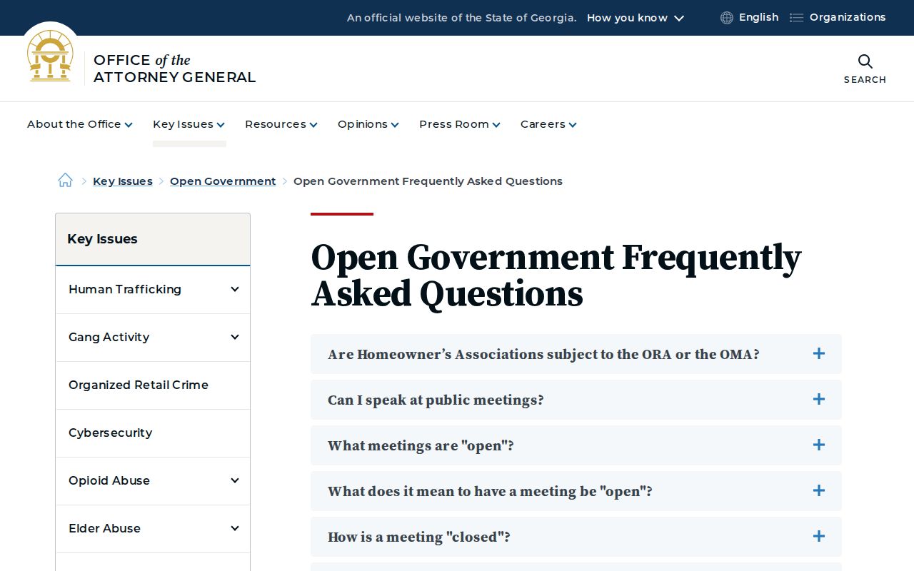 Georgia Attorney General access FAQ for Screven County court records