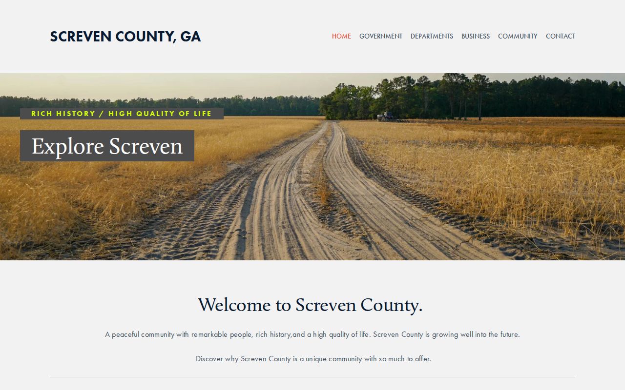 Screven County court docket county government access page
